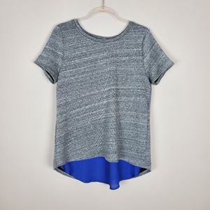 Pixley (Anthropologie) Gray with Blue Shirt Sz M